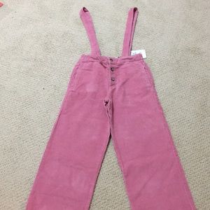New with tag Zara kids pink cord culottes with strap